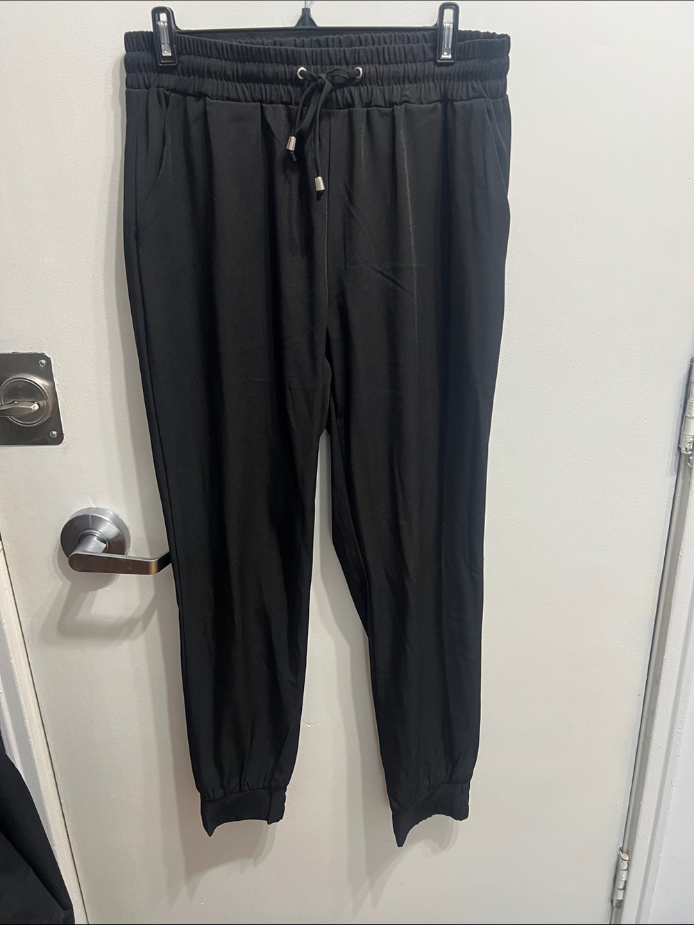 WomanMen's Black Jogger dress Pants with Elastic Waist